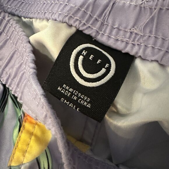 NEFF Ducky Floral Mens Volley Shorts Size Small Swim Trunks Purple Rubber Duck - Picture 3 of 3